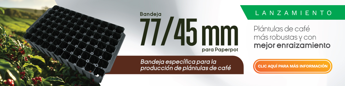 BANDEJA PLÁSTICA RÍGIDA 77 PARA PAPERPOT DE 45MM
