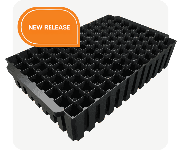 RIGID PLASTIC TRAY 96 FOR 40MM PAPER POT