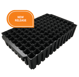 RIGID PLASTIC TRAY 96 FOR 40MM PAPER POT