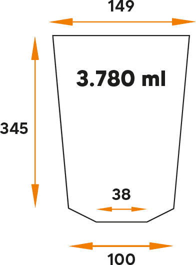 Imagem técnica MULTIPOT OF 3,780 ML WITH FEET
